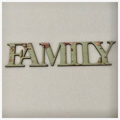 Family Wooden Rustic Green Patten Wall Art Country Unique Handmade Bespoke    292427179426